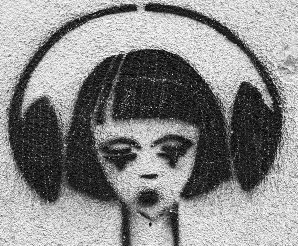 girl with headphones