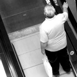 man on an escalator man on an escalator